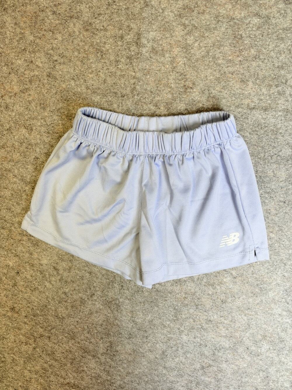 New Balance Girls Lilac Running Shorts L (14/16) Mesh Breathable Activewear